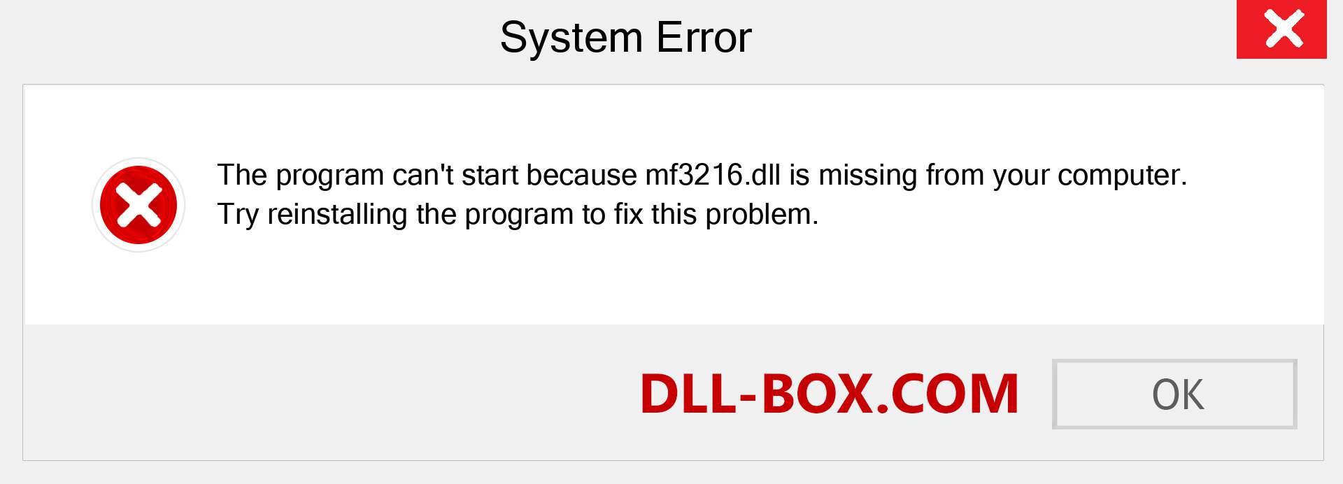  mf3216.dll file is missing?. Download for Windows 7, 8, 10 - Fix  mf3216 dll Missing Error on Windows, photos, images